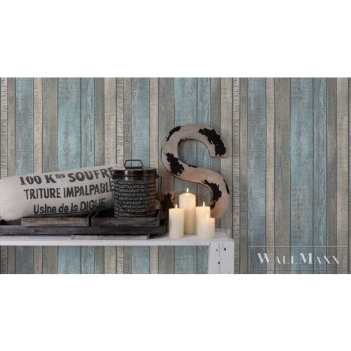 AS CREATION Elements 31993-2 kék intarzia vidéki tapéta