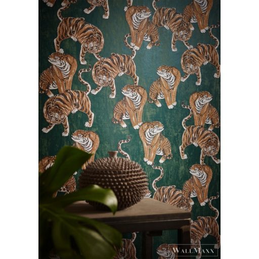 MARBURG Memento 32002 zöld tigris mintás Trópusi tapéta