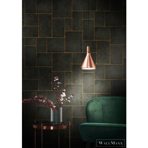 MARBURG Natural Opulence 33223 fekete intarzia mintás Modern tapéta