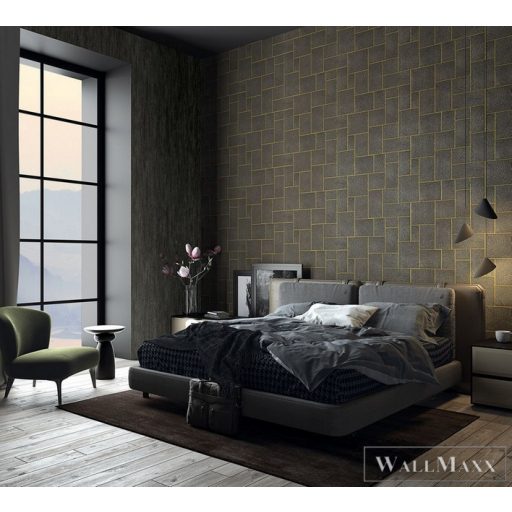 MARBURG Natural Opulence 33223 fekete intarzia mintás Modern tapéta