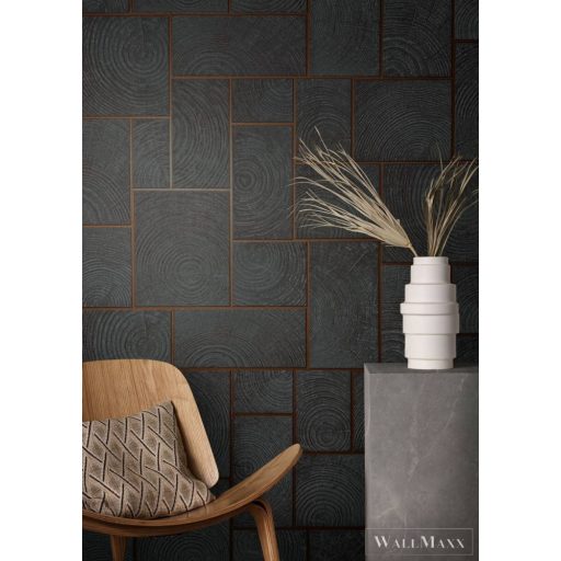 MARBURG Natural Opulence 33224 antracit intarzia mintás Modern tapéta