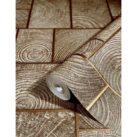 MARBURG Natural Opulence 33251 barna intarzia mintás Modern tapéta