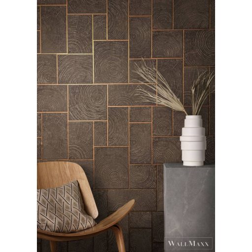 MARBURG Natural Opulence 33251 barna intarzia mintás Modern tapéta