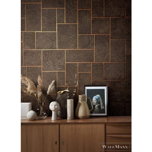 MARBURG Natural Opulence 33251 barna intarzia mintás Modern tapéta