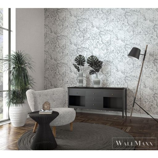 Marburg Botanica 33308 Natúra szürke filodendron mintás tapéta