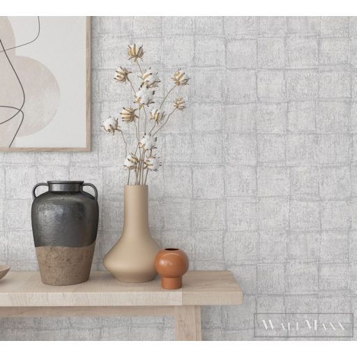 Marburg Botanica 33971 ezüst Kocka kő mintás Modern vlies tapéta