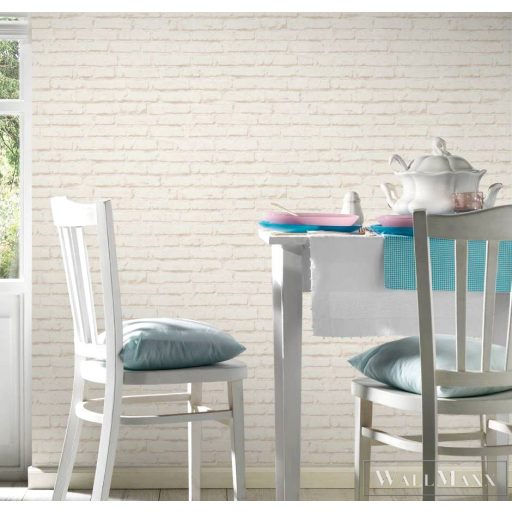 AS CREATION fehér/beige tégla mintás tapéta 34399-1