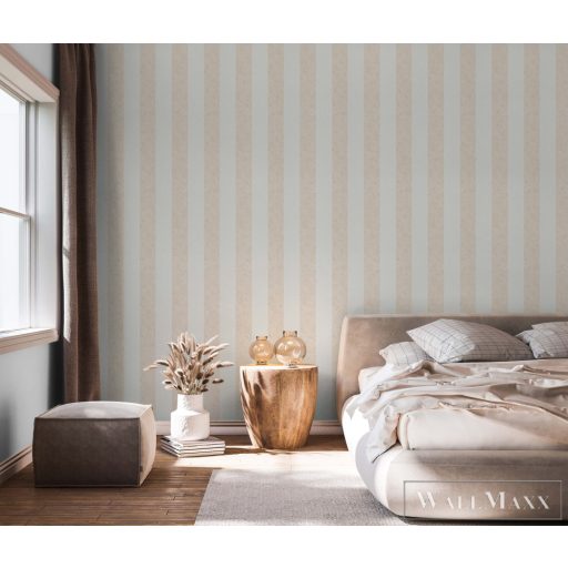MARBURG Shades Iconic 34407 bézs-fehér csíkos Uni tapéta