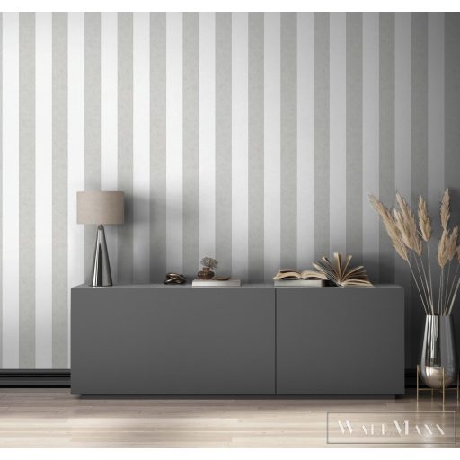 MARBURG Shades Iconic 34408 szürke-fehér csíkos Uni tapéta