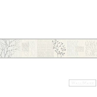   AS CREATION Only Borders 34421-2 fémhatású levél mintás modern bordűr