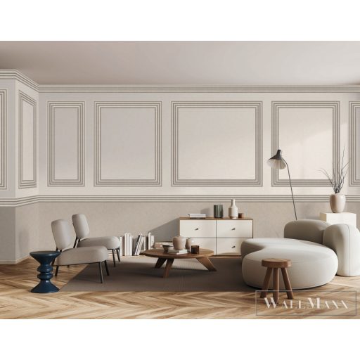 MARBURG Shades Iconic 34459 bézs-szürke csíkos Modern bordűr