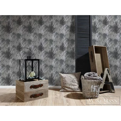 AS CREATION 34819-4 szürke-fehér-fekete faágak