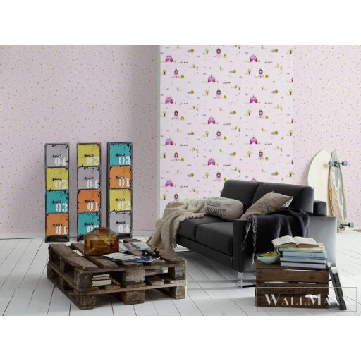 AS CREATION rózsaszín pöttyös tapéta 35839-1