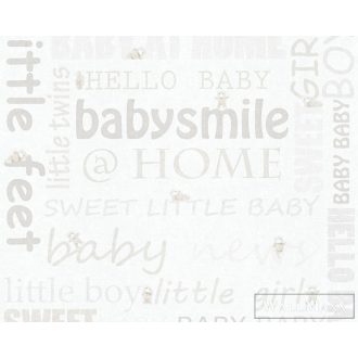 AS CREATION Gyerekmintás feliratos tapéta 35847-1