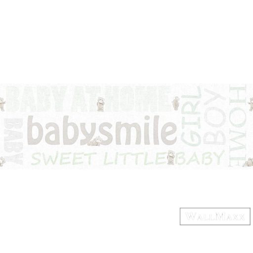 AS CREATION zöldes feliratos bordűr 35848-1