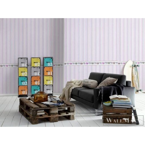 AS CREATION rózsaszín csíkos tapéta 35849-4