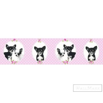 AS CREATION rózsaszinű kutyás bordűr 35850-2