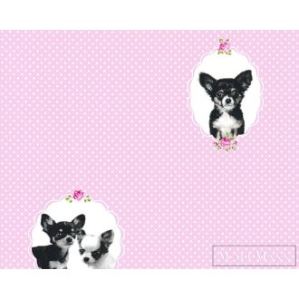 AS CREATION kutyás tapéta rózsaszin 35851-1