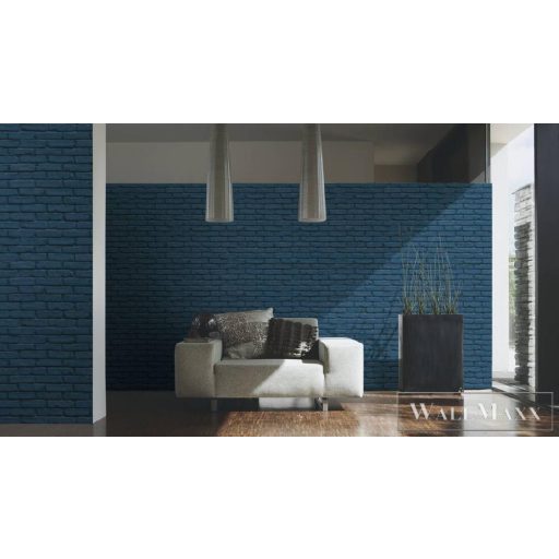 AS CREATION ATTRAKTIVE 35856-1 KÉK TÉGLAMINTÁS TAPÉTA