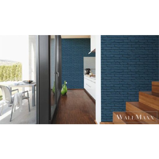 AS CREATION ATTRAKTIVE 35856-1 KÉK TÉGLAMINTÁS TAPÉTA