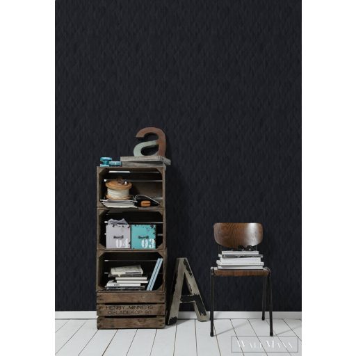 AS CREATION Black is Beautiful 35998-3 sötét Tér-hatású 3D-mintás Modern vlies tapéta