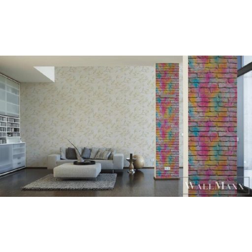 AS CREATION 36100-1 színes téglamintás tapéta