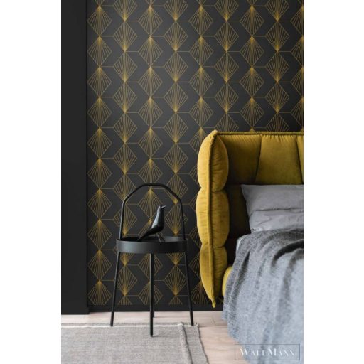 AS CREATION French Affair 36156-2 fekete geometrikus grafikai tapéta