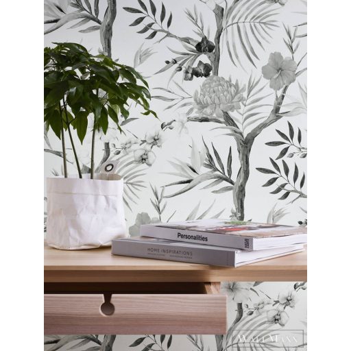 AS CREATION világos-szürke design virágmintás tapéta 36202-2