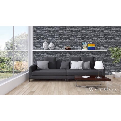 AS CREATION Elements II. 36281-2 sötét szürke tágla mintás vlies tapéta