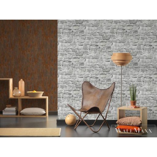 AS CREATION Elements II. 36370-1 középszürke színárnyalatú kőhatású tapéta