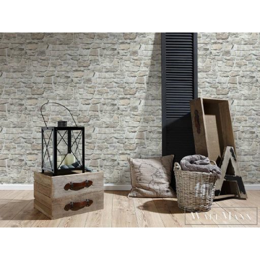 AS CREATION Elements II. 36370-2 kőmintás tapéta, szürke és beige színekkel