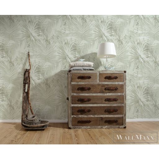 AS CREATION Attractive 2 36385-4 krémszínű levél mintás elegáns tapéta