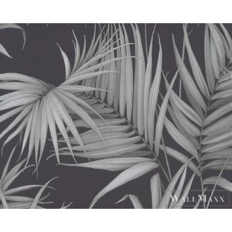   AS CREATION Black is Beautiful 36505-3 sötét levél mintás grafikus tapéta