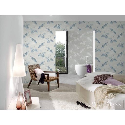 AS CREATION 36631-2 szürke alapon kék gólyák