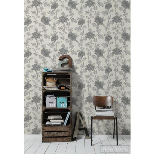 AS CREATION 36695-1 szürkés árnyalatú virágmintás tapéta