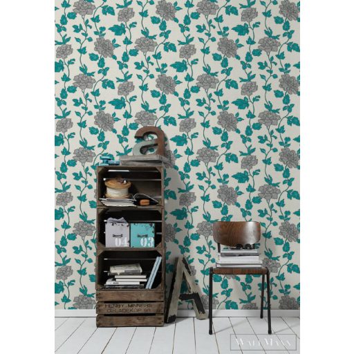 AS CREATION 36695-5 türkíz virágok