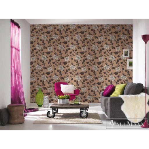 AS CREATION 36695-6 beige-barna-krém árnyalatú virágmintás tapéta