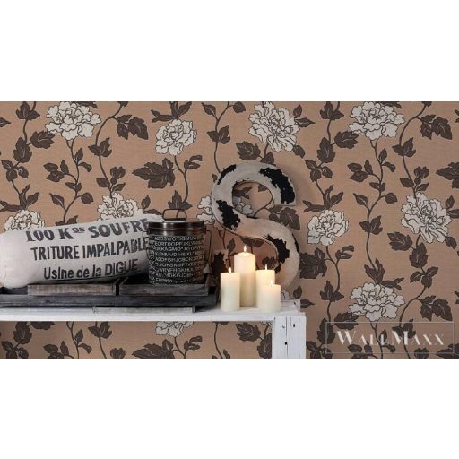 AS CREATION 36695-6 beige-barna-krém árnyalatú virágmintás tapéta