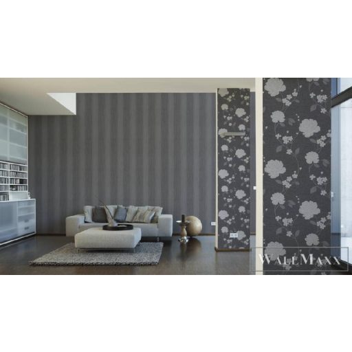 AS CREATION 36701-2 szürke-ezüst virágmintás tapéta