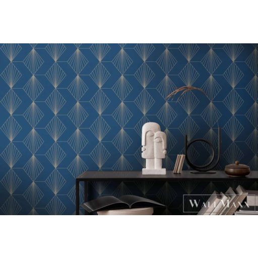 AS CREATION French Affair 36710-2 kék geometrikus grafikai tapéta