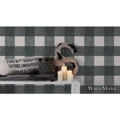 AS CREATION 36715-4 szürke/fehér kockás tapéta
