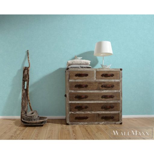 AS Creation Desert Lodge 3672-09 kék, zöld, türkiz Textil mintás Design vlies tapéta