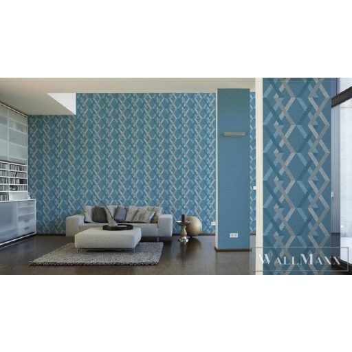 AS CREATION 36759-4 kék/szürke geometriai minta