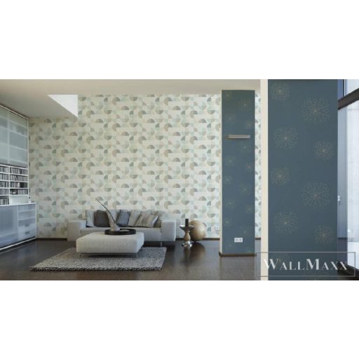 AS CREATION 36770-1 színes körcikkek design-kék,barna,taupe színek