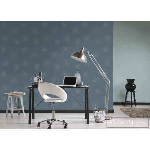 AS CREATION 36784-1 zöld alap, halvány arany és fémes hatású díszítés