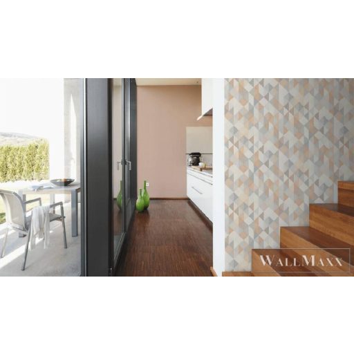 AS CREATION 36786-2 Grafikai motívum- narancsos barna-kék-ezüst-taupe