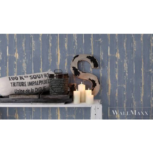 AS CREATION 36856-3 kékre festett kopott deszka