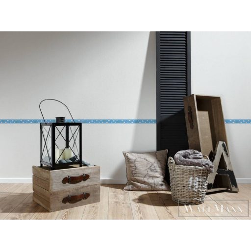 AS CREATION Only Borders 36859-1 kék napocska mintás ifjúsági bordűr