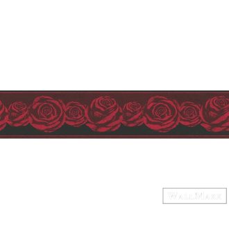   AS CREATION Only Borders 36862-1 vörös rózsa mintás modern bordűr