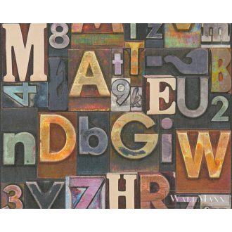 AS CREATION 36871-1 vésett betűk design tapéta